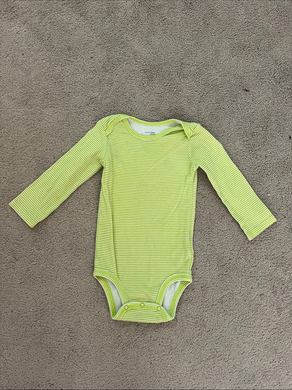 🍼Neon Lime Striped Long-Sleeve Baby Bodysuit🍼